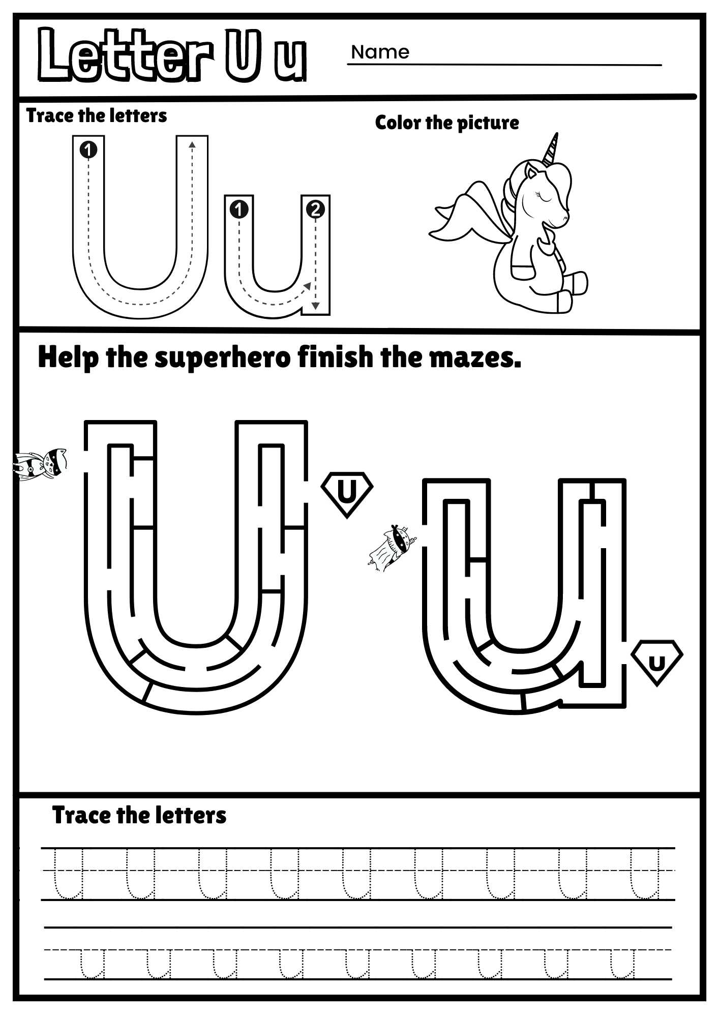 Letter U Coloring Page Free Printable [2025]